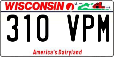 WI license plate 310VPM