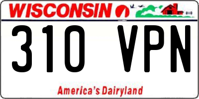 WI license plate 310VPN