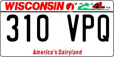 WI license plate 310VPQ