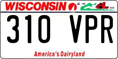 WI license plate 310VPR