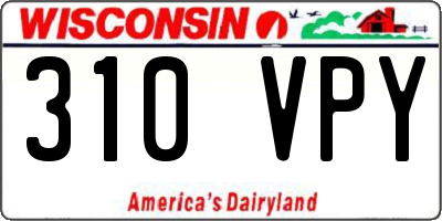 WI license plate 310VPY