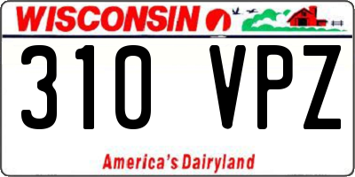 WI license plate 310VPZ
