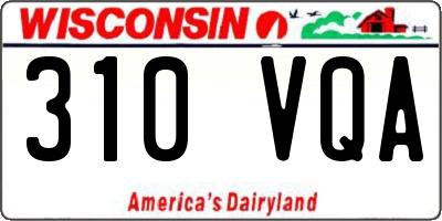 WI license plate 310VQA