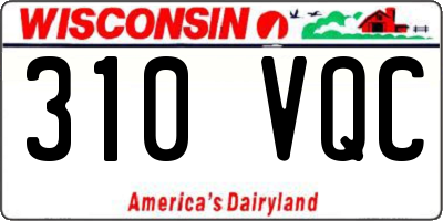 WI license plate 310VQC