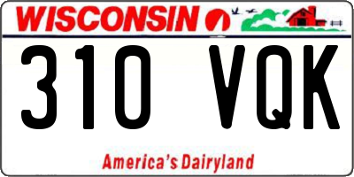 WI license plate 310VQK