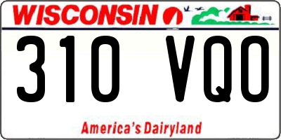 WI license plate 310VQO