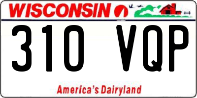 WI license plate 310VQP