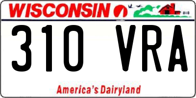 WI license plate 310VRA