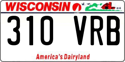 WI license plate 310VRB