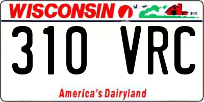 WI license plate 310VRC