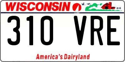 WI license plate 310VRE