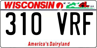 WI license plate 310VRF