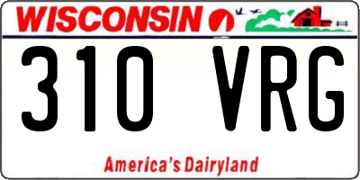WI license plate 310VRG