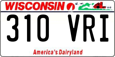 WI license plate 310VRI