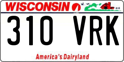 WI license plate 310VRK