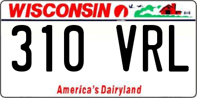 WI license plate 310VRL