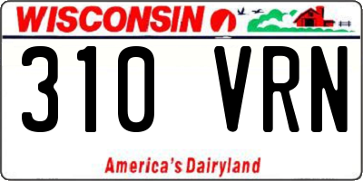 WI license plate 310VRN