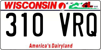 WI license plate 310VRQ