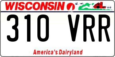 WI license plate 310VRR