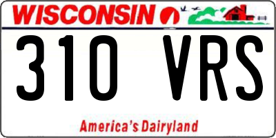 WI license plate 310VRS