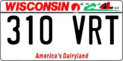 WI license plate 310VRT