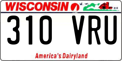 WI license plate 310VRU