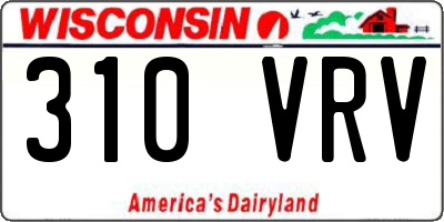 WI license plate 310VRV