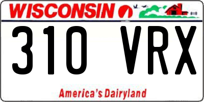 WI license plate 310VRX