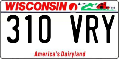 WI license plate 310VRY