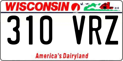 WI license plate 310VRZ
