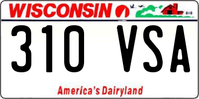 WI license plate 310VSA