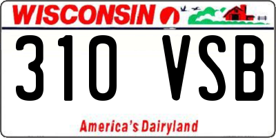 WI license plate 310VSB