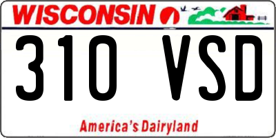 WI license plate 310VSD