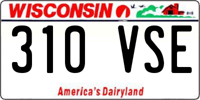 WI license plate 310VSE