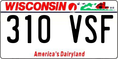 WI license plate 310VSF