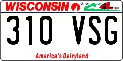 WI license plate 310VSG