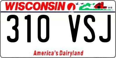 WI license plate 310VSJ