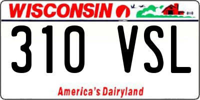 WI license plate 310VSL