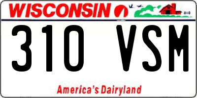 WI license plate 310VSM