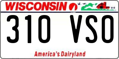 WI license plate 310VSO