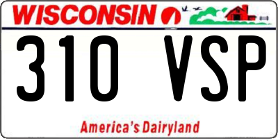 WI license plate 310VSP
