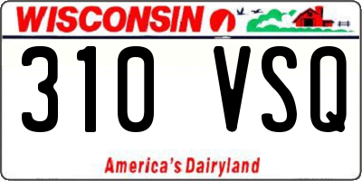 WI license plate 310VSQ