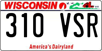 WI license plate 310VSR