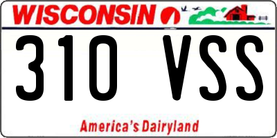 WI license plate 310VSS