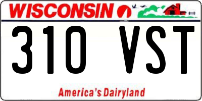 WI license plate 310VST