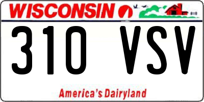 WI license plate 310VSV