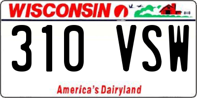 WI license plate 310VSW