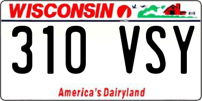 WI license plate 310VSY