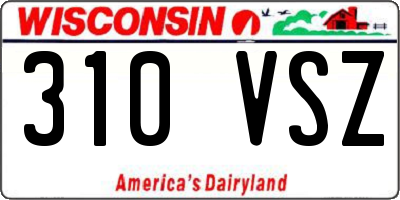 WI license plate 310VSZ