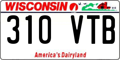 WI license plate 310VTB